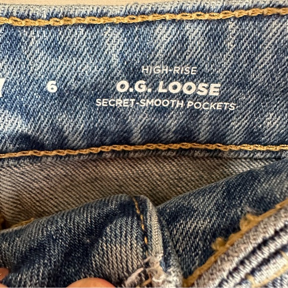 Old Navy Women HighRise O.G. Loose Secret Smooth Pockets Distressed Denim Jean 6 - Picture 3 of 9